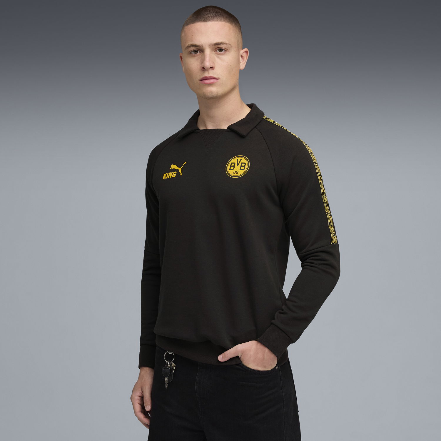 Суитчър Puma Borussia Dortmund KING Drill Top Черно | 782583_10, 1