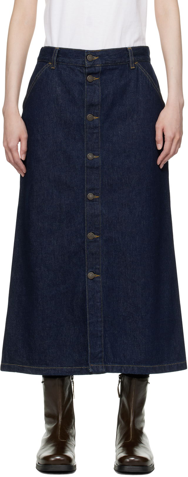 Work In Progress Marvin Denim Midi Skirt