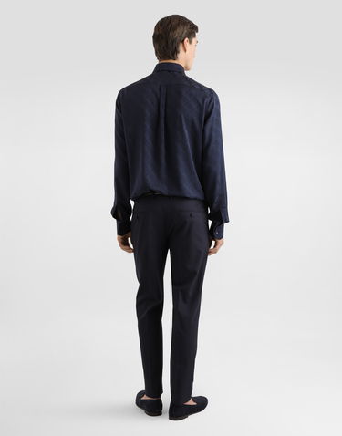 Риза Dolce & Gabbana Martini Shirt Logo Silk Jacquard Тъмно синьо | G5ML1TFJ1KCB0665, 2