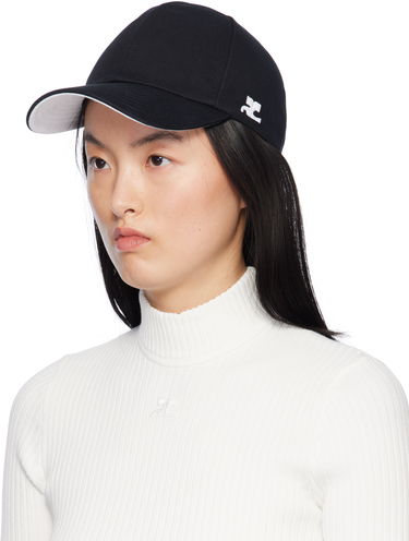 Шапка с козирка Courrèges Courrèges Signature 'AC' Cotton Cap Черно | 125ACT039CO0024, 3