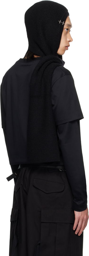 Шал HELIOT EMIL HELIOT EMIL Phos Hooded Scarf Черно | AW25_16_138_BLK01, 2