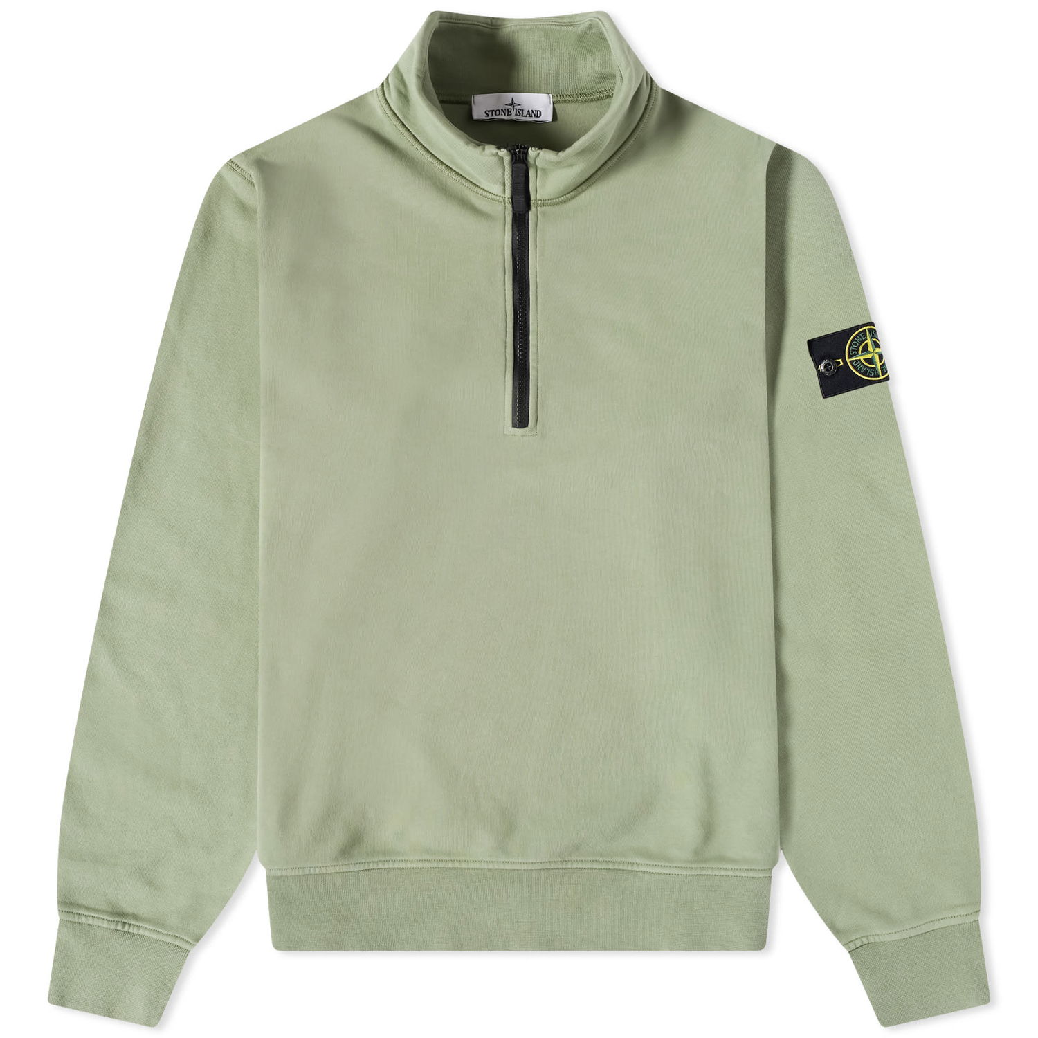 Пуловер Stone Island Garment Dyed Half Zip Crewneck Зелено | 101561951-V0055, 0