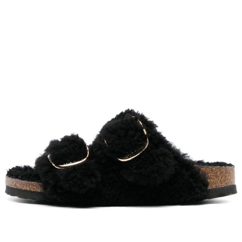 Кецове и обувки Birkenstock Arizona Big Buckle Shearling Narrow Fit Sandals Черно | 1025920
