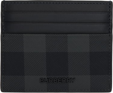 Портфейл Burberry Burberry Sandon Check Card Holder Черно | 8112259, 0