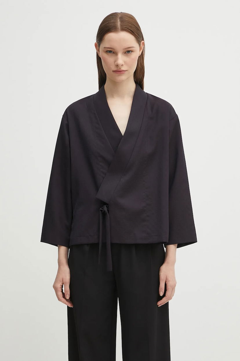 Риза KENZO Kenzo Weave Kimono Oversize Черно | FF62VE0329ID