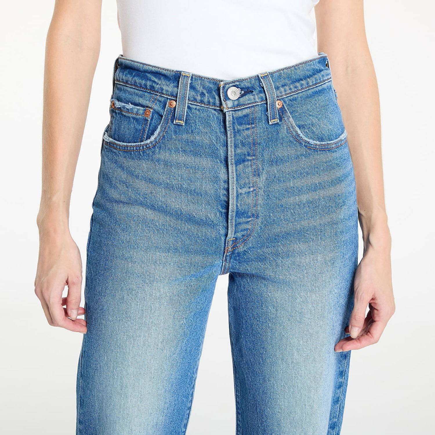 Панталони и дънки Levi's Blue Ribcage Full Length Jeans Синьо | 79078-0008, 1