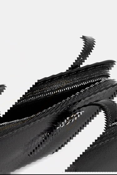 Дамска чанта Coach Leather Swing Zip Bag Черно | CAO34, 3