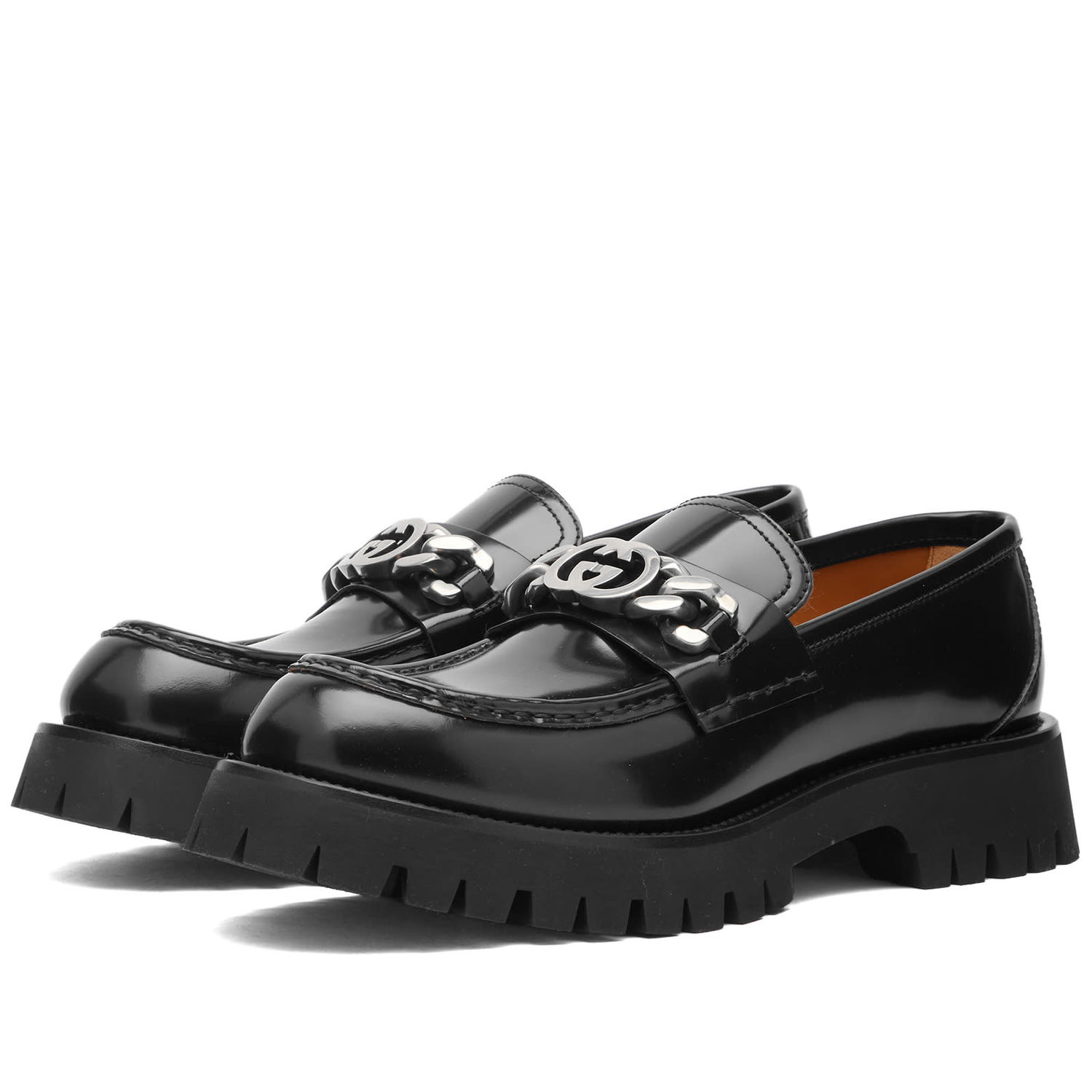 Кецове и обувки Gucci Men's New Harlad Chunky Loafer Black Черно | 752093-DS800-1000, 0
