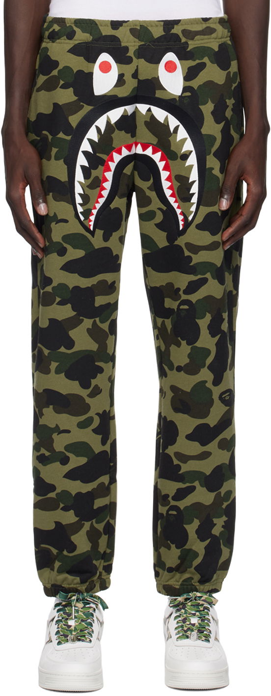 Спортни панталони BAPE BAPE Green 1st Camo Shark Sweatpants Зелено | 001PTK801008M, 0