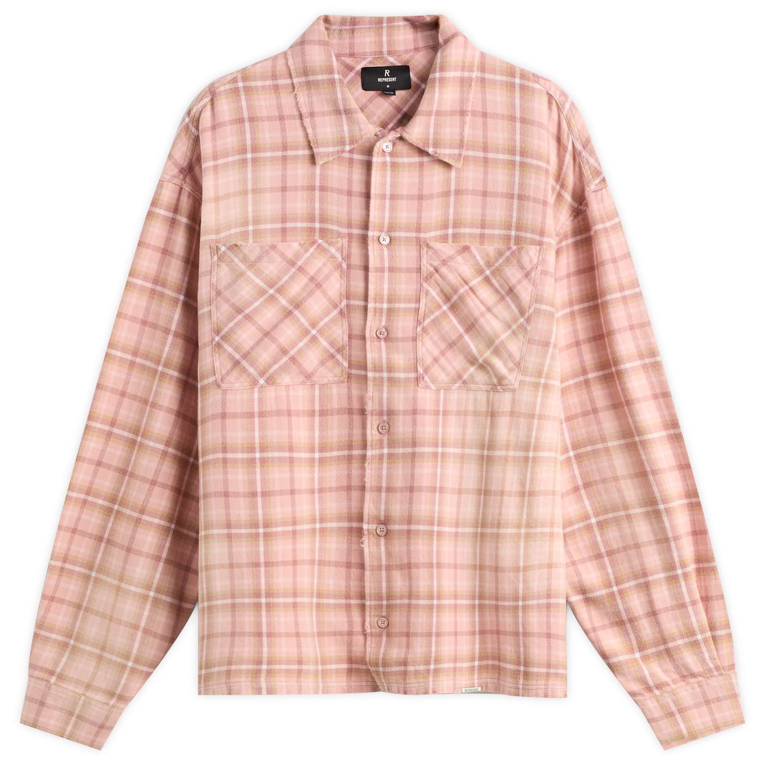 Риза Represent Clo Men's Flannel Checked Shirt Розово | MLM100106-24, 1