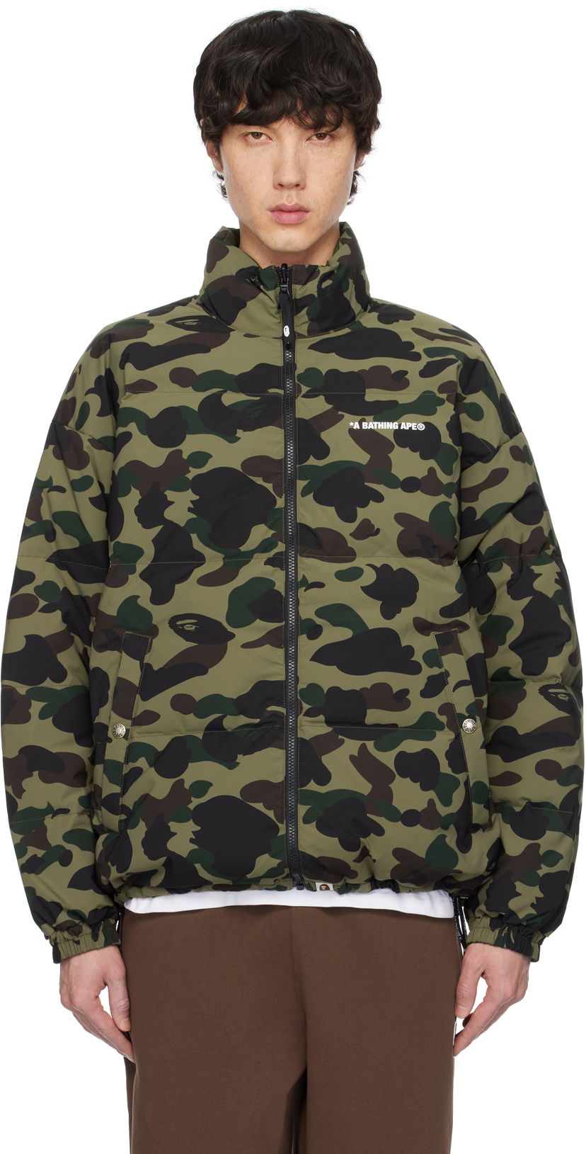 Яке BAPE Camo Reversible Down Jacket Зелено | 001DNK801009M