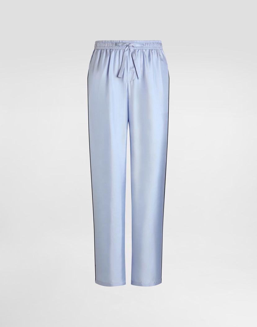 Панталони Dolce & Gabbana Dolce & Gabbana Silk Twill Trousers Синьо | GVRMAZFU10SB1581