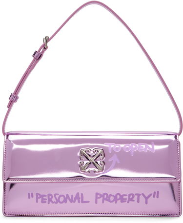 Чанта през рамо Off-White Jitney 1.0 Metallic Flap Shoulder Bag 'Personal Property' Розово | OWNN172F25FAB0023232, 0