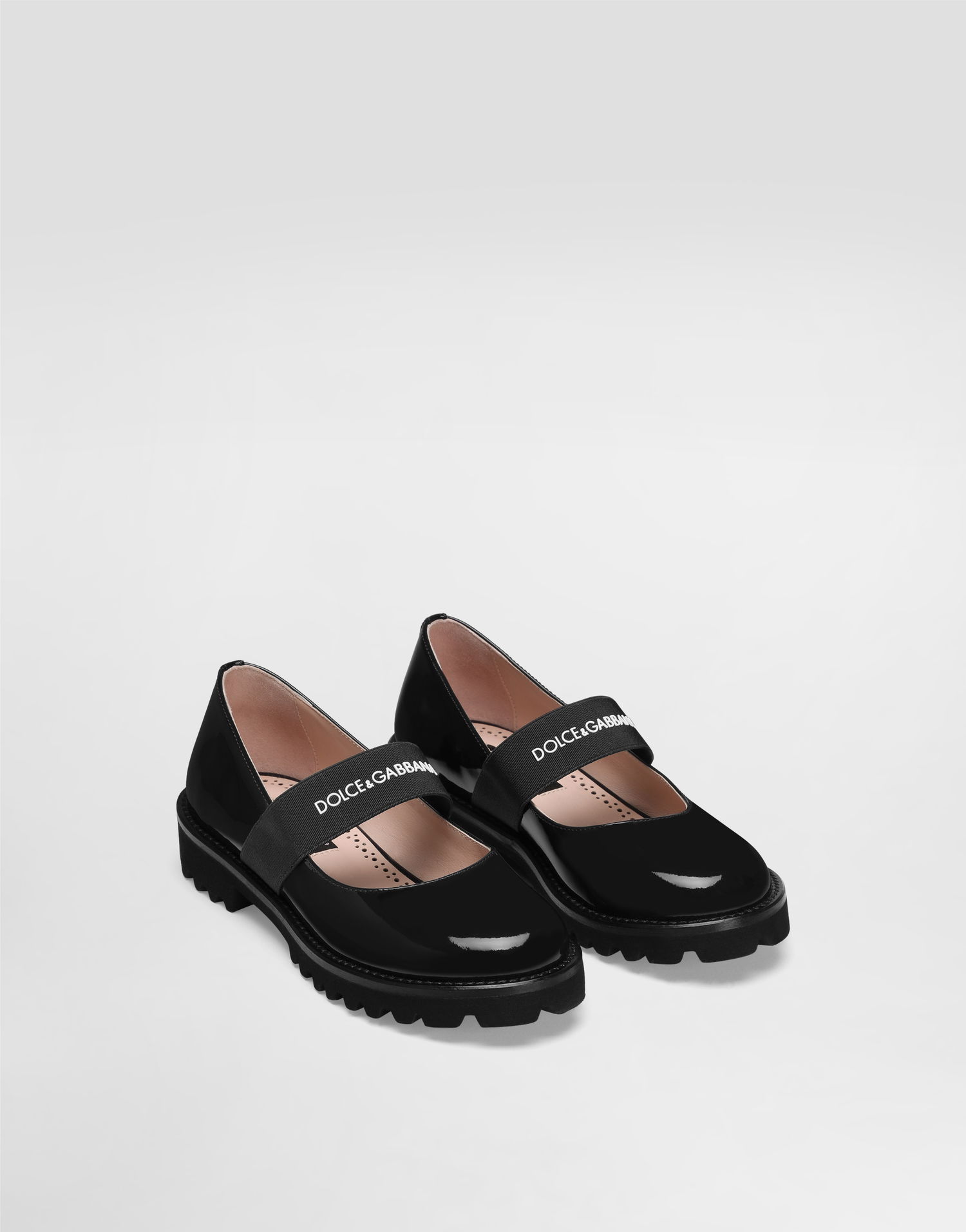 Аксесоари Dolce & Gabbana Dolce & Gabbana Patent Leather Mary Janes With Logo Elastic Strap Черно | D11333A913589923, 1