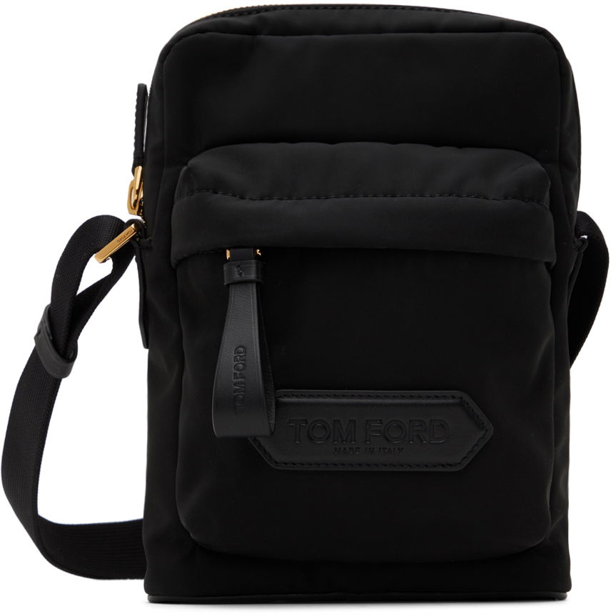 Чанта през рамо Tom Ford Nylon Zip Crossbody Messenger Bag Черно | H0461-TNY017G, 0
