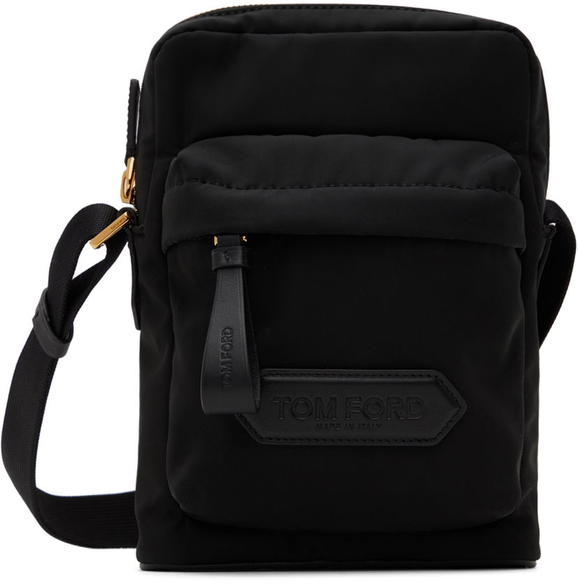 Чанта през рамо Tom Ford Nylon Zip Crossbody Messenger Bag Черно | H0461-TNY017G