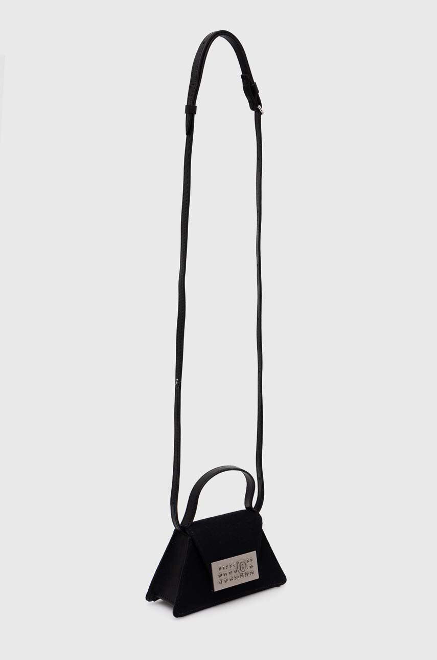 Дамска чанта Maison Margiela MM6 Black Triangle Shoulder Bag Черно | SB5ZI0006.P6642, 1