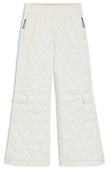 Карго панталони BOSS Ski Quilted Water-Repellent Cargo Trousers Бяло | 50544382