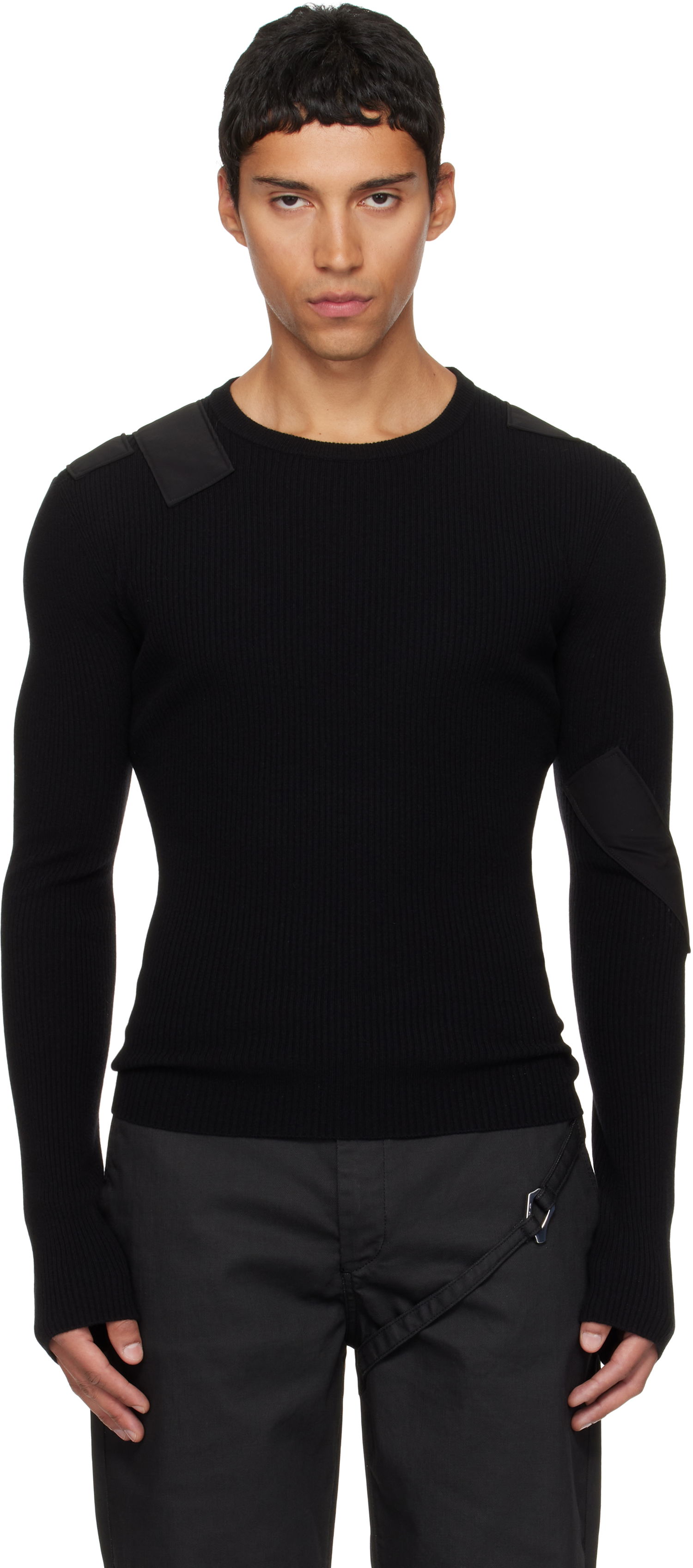 Пуловер HELIOT EMIL HELIOT EMIL Glare Knit Sweater Черно | AW25_M_07_080_BLK01, 0