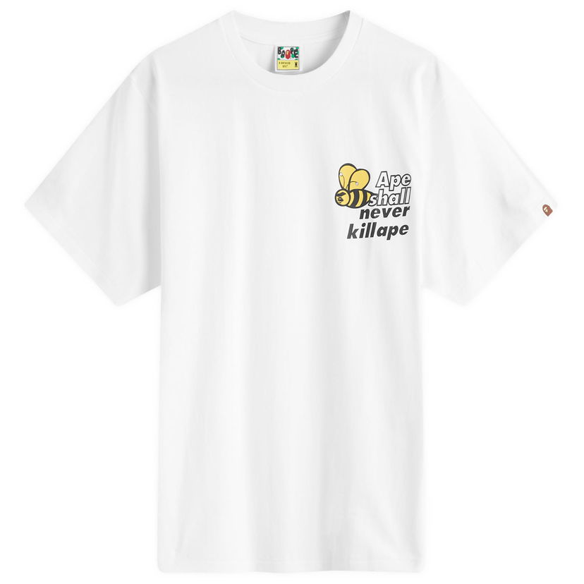 Тениска BAPE ASHKA Bee Logo T-Shirt Бяло | 001TEK301045M-WHT