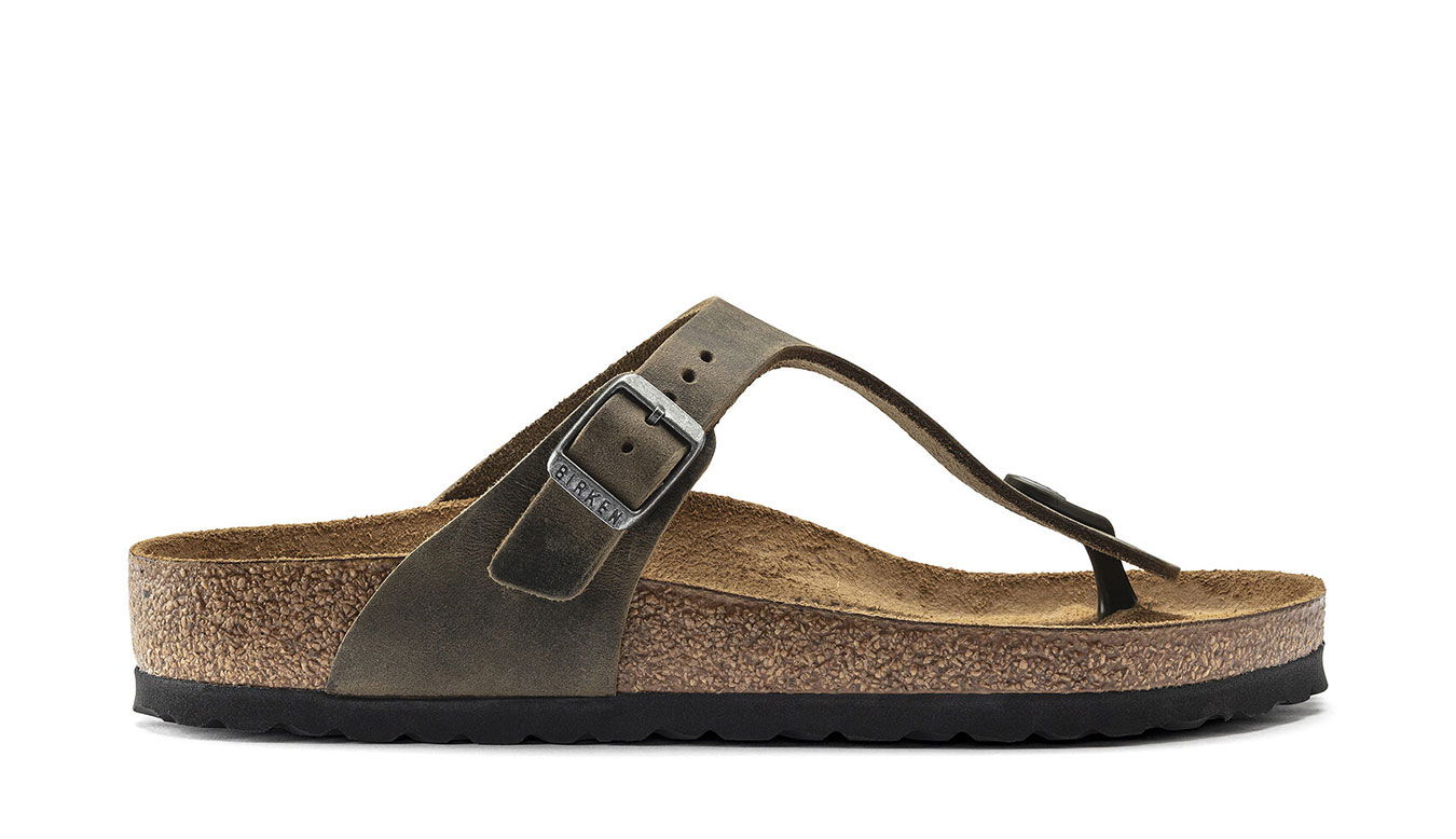 Кецове и обувки Birkenstock Gizeh FL Faded Khaki Narrow Fit Кафяво | 1019383, 0