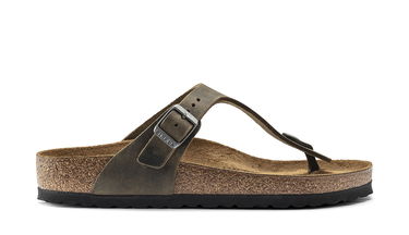 Кецове и обувки Birkenstock Gizeh FL Faded Khaki Narrow Fit Кафяво | 1019383, 0