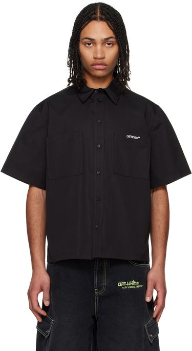 Риза Off-White Off-White Bookish Summer Shirt Черно | OMGG002C99FAB0021001, 0