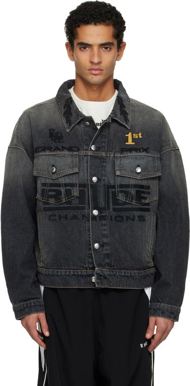 Яке Rhude Tire Trucker Grand Prix Champions 1st Denim Jacket Черно | RHFW25JA04012, 0