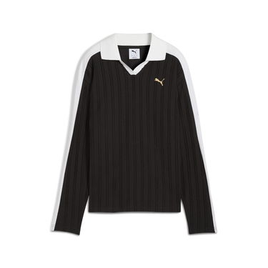 Поло тениска Puma Women's T7 Relaxed Long Sleeve Polo Черно | 632141_01, 3