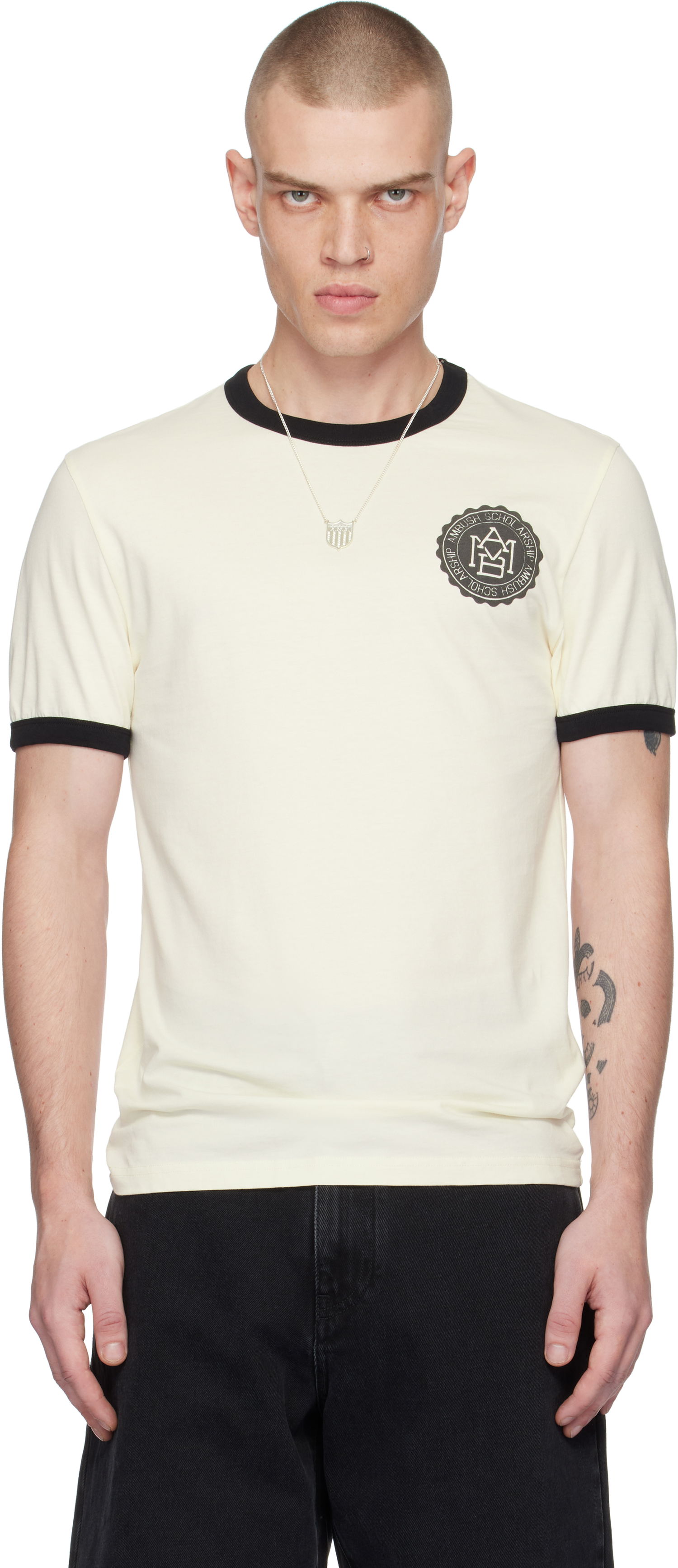 Тениска Ambush Ringer Graphic T-Shirt Бежово | BMAA00EF24JER0013110, 0