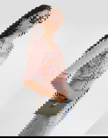 Чанта през рамо Dolce & Gabbana Plongé Calfskin Mini Phone Bag Зелено | BI3367A9S2580560, 1