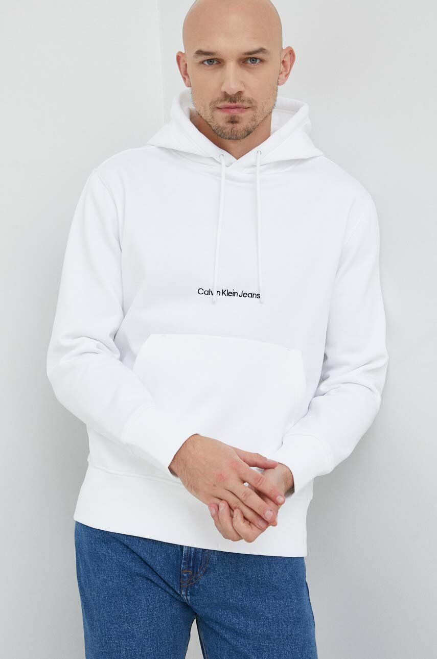 Суитчър CALVIN KLEIN Logo Hoodie Бяло | J30J322894.PPYX, 0