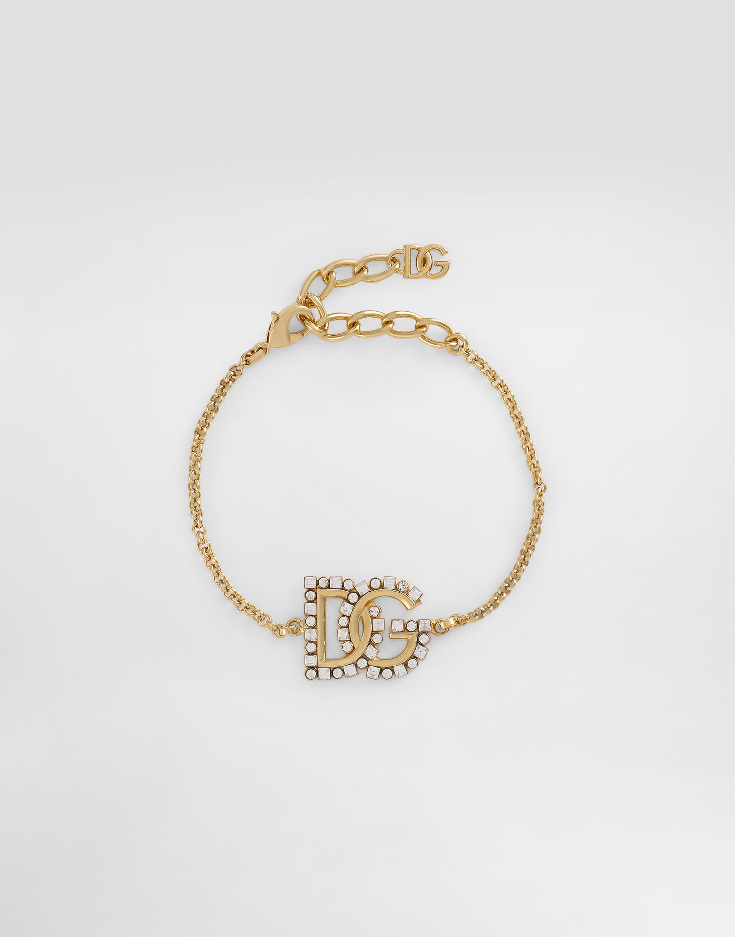 Гривна Dolce & Gabbana Gold Metal Chain Link Bracelet With Crystal DG Logo Металик | WBR2L4W1111ZOO00, 0