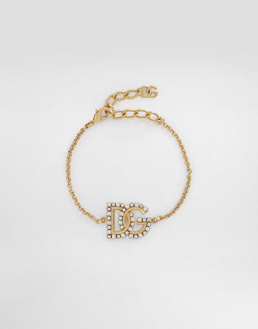 Гривна Dolce & Gabbana Gold Metal Chain Link Bracelet With Crystal DG Logo Металик | WBR2L4W1111ZOO00, 0