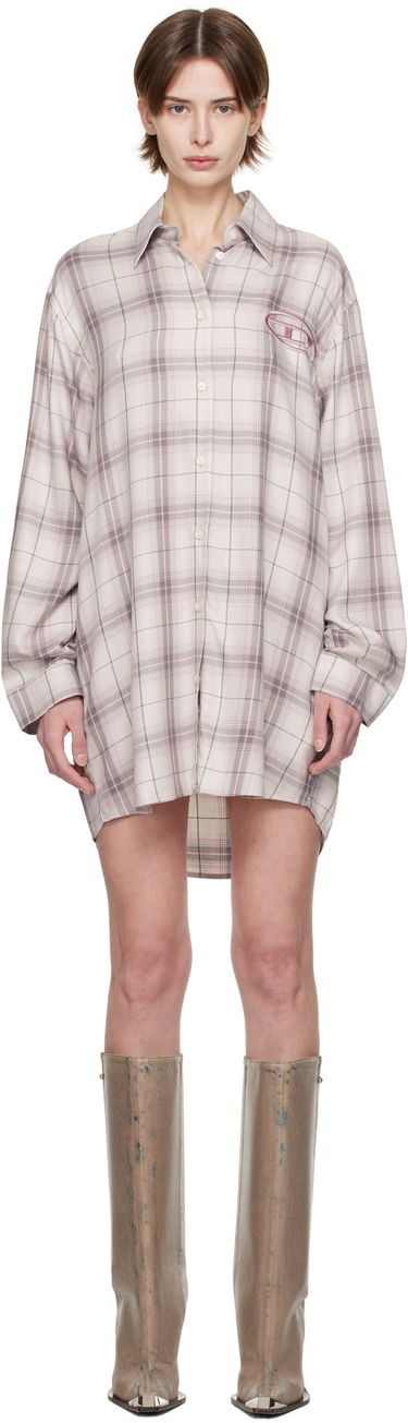 Риза Diesel Diesel D-Dalis-Q1 Plaid Minidress Бежово | A16836 0HQAN, 0