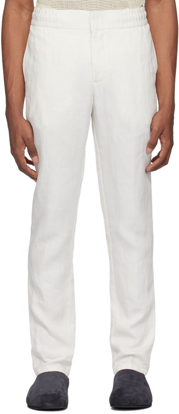 Панталони Orlebar Brown Relaxed-Fit Linen Trousers Бяло | 277258, 0