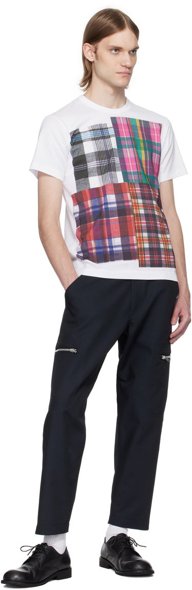 Тениска Comme des Garçons Comme des Garçons Shirt Tartan Square Print T-Shirt Бяло | FO-T007-051, 3