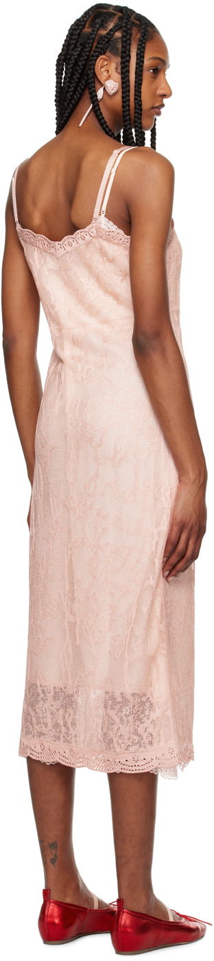Pокля Simone Rocha Simone Rocha Floral Lace Midi Slip Dress Розово | SHMK3 0645, 2