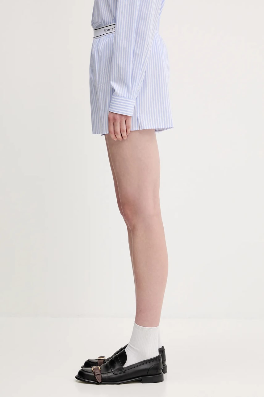 Къси панталони Sporty & Rich Sporty & Rich Serif Logo High Waist Shorts Синьо | SH015612300ST08, 1