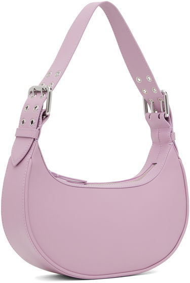 Чанта през рамо BY FAR Half Moon Leather Shoulder Bag Лилаво | 23CASOHSLVMNAPMED, 1