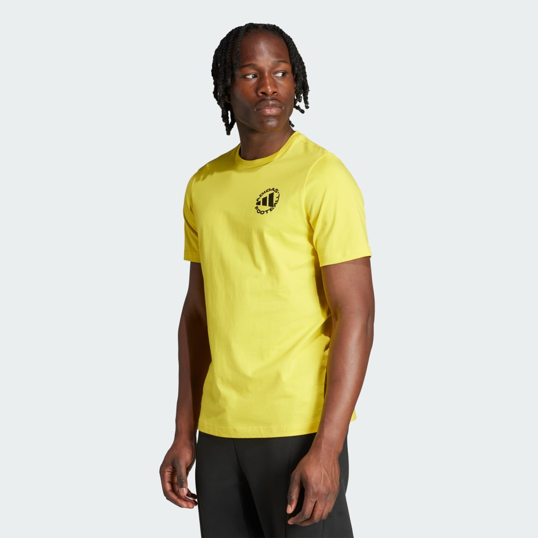 Тениска adidas Performance Football Sticker Graphic T-Shirt Жълто | JM8938, 0