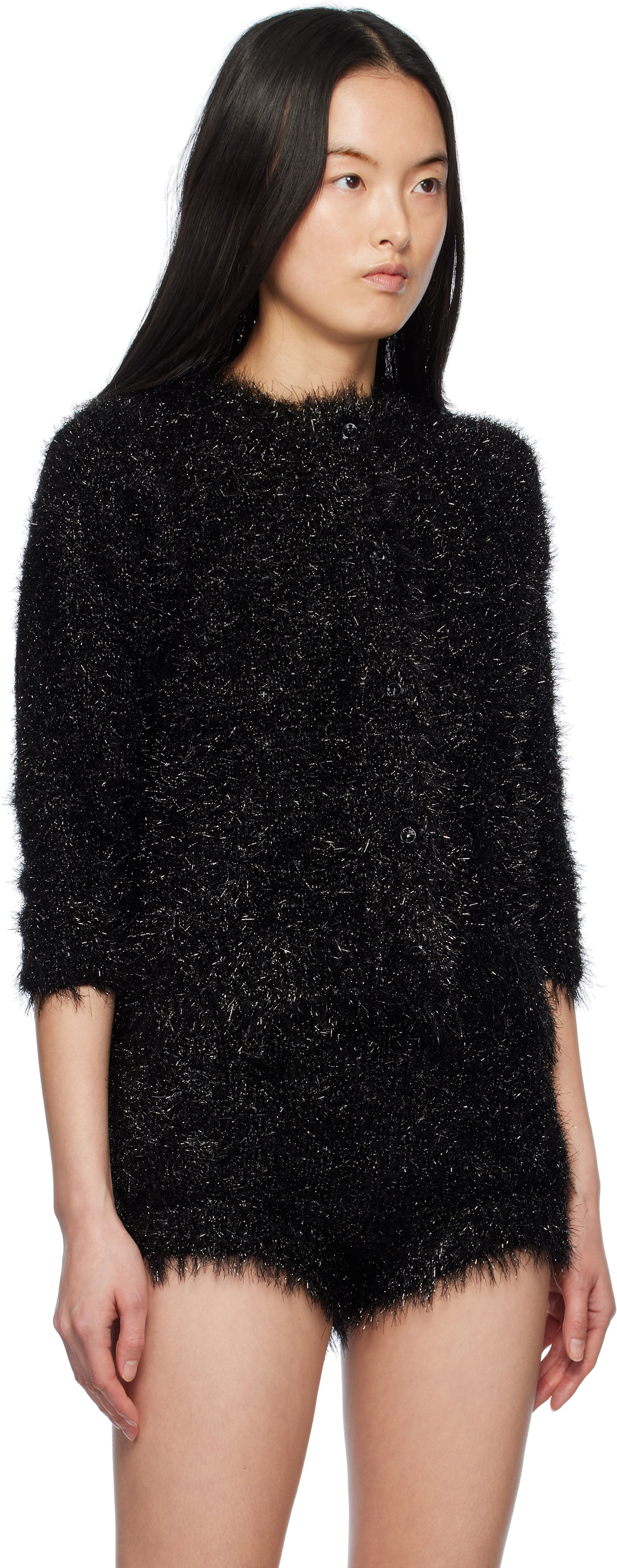 Комбинезон Simone Rocha Simone Rocha Tinsel Knit Cardigan Черно | PRMK2 0664, 1