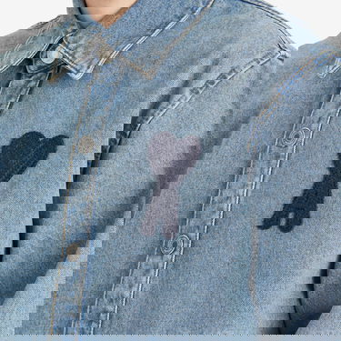 Риза AMI AMI Paris ADC Denim Overshirt Size Large Синьо | HJK275-DE0046-480, 5
