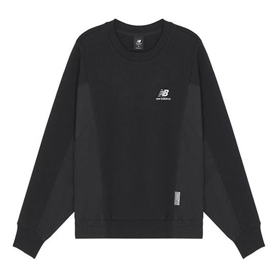 Пуловер New Balance Logo Printing Splicing Sports Pullover Черно | AWT13337-BK
