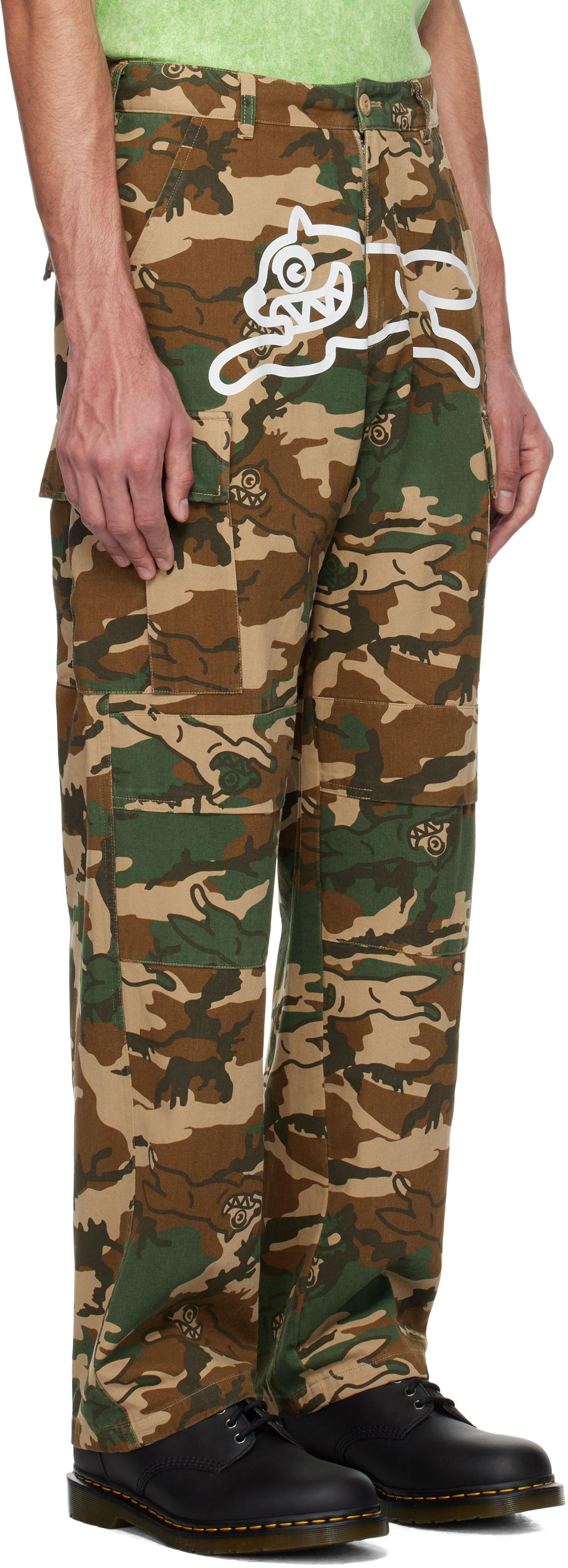 Карго панталони BBC IceCream ICECREAM Running Dog Woodland Camo Cargo Pants Зелено | IC24S36, 1