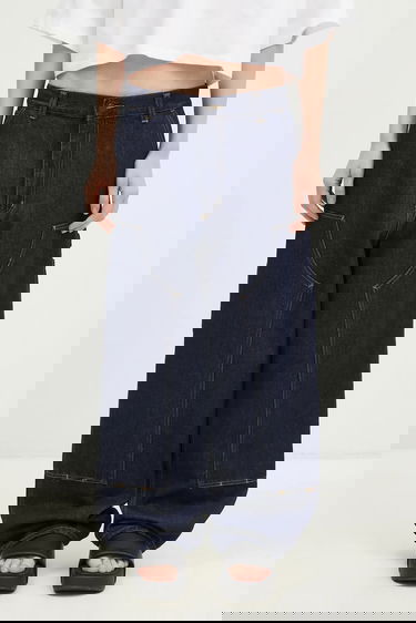 Дънки Carhartt WIP Brandon Double Knee Pant medium waist Тъмно синьо | I034635.102, 0