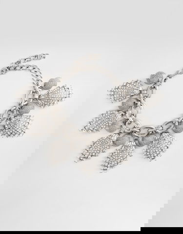 Колие Dolce & Gabbana Dolce & Gabbana Rhinestone Maxi-Necklace with Chain and DG Logo Металик | WNR2E5W111187655, 0