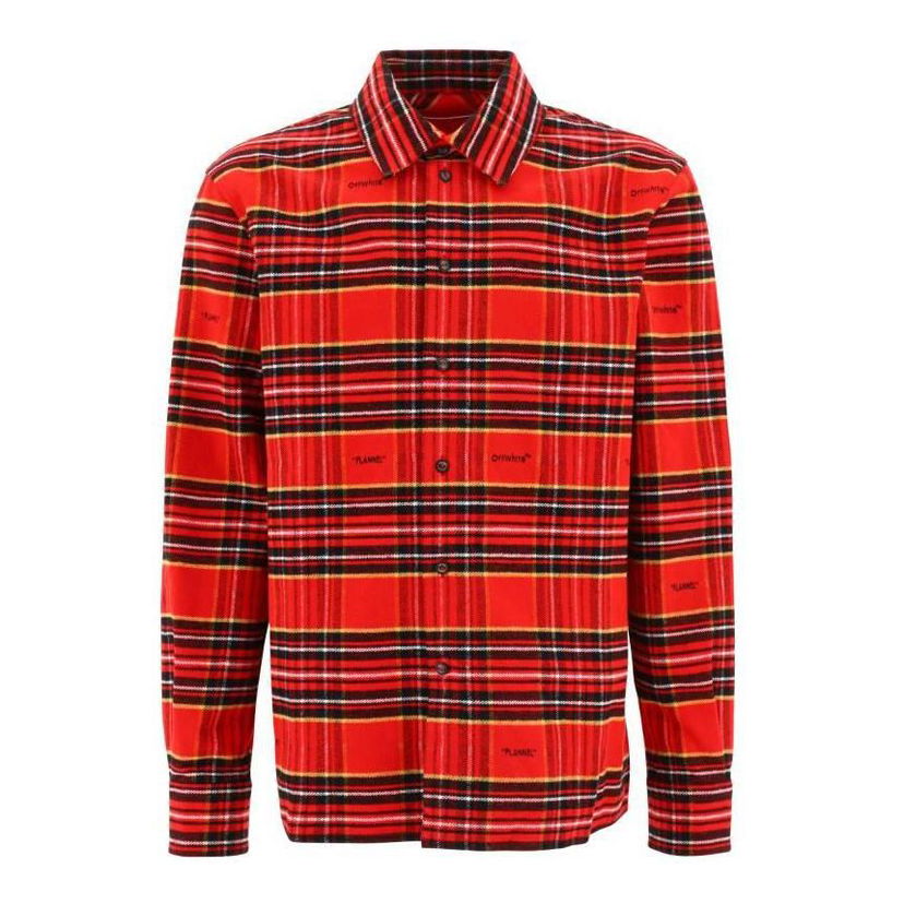Риза Off-White Off-White FW22 Plaid Long Sleeves Shirt Червено | OMGA227F22FAB0012510