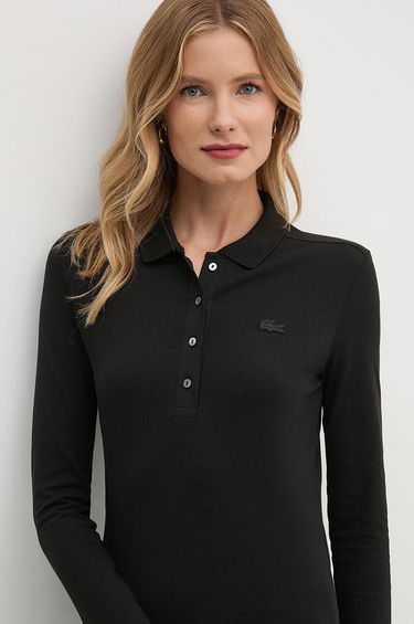 Поло тениска Lacoste Women's Black Polo Shirt Черно | PF5464, 3