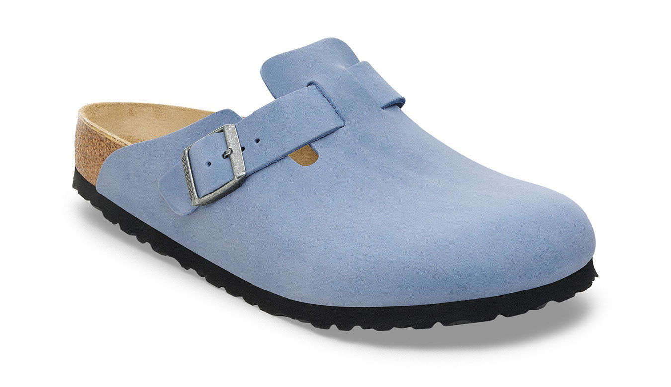 Кецове и обувки Birkenstock Boston Natural Leather Oiled Regular Fit Clog Синьо | 1028225, 1